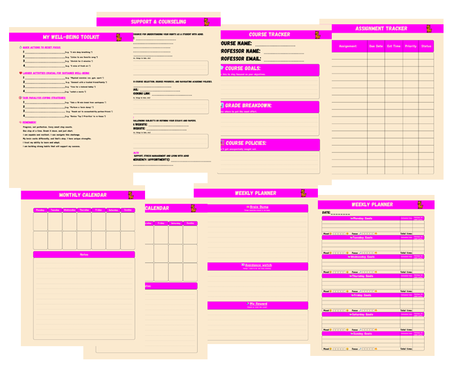 crash llama ADHD Planner Layout