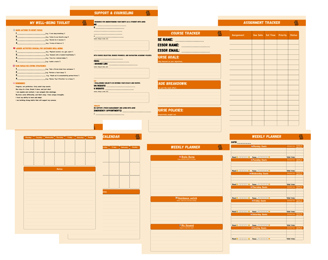 drifty capybara ADHD Planner Layout