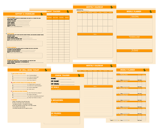 echo parrot ADHD Planner Layout