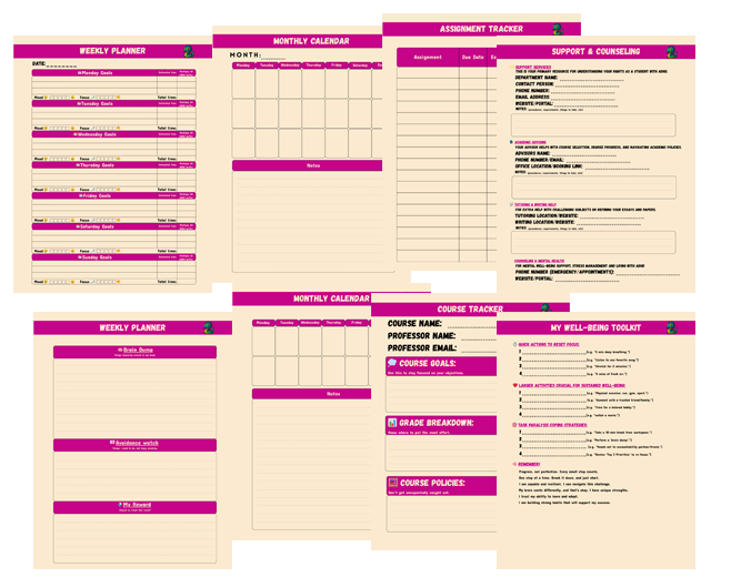 glitch snake ADHD Planner Layout