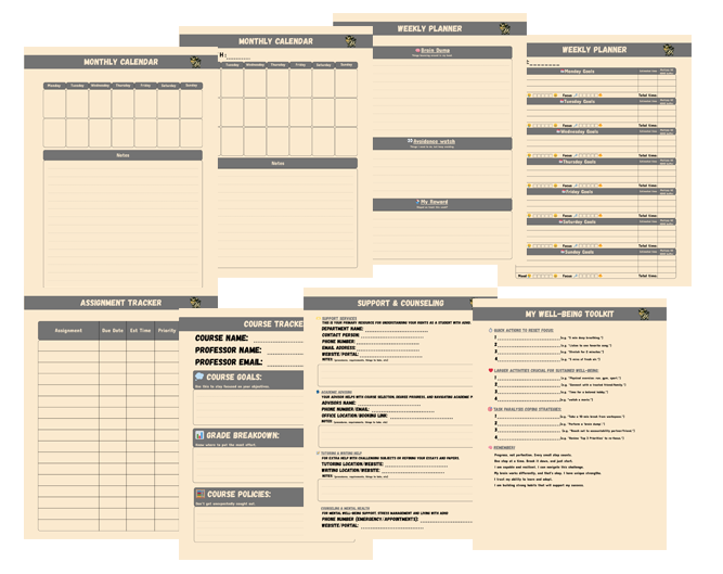 lag cow ADHD Planner Layout