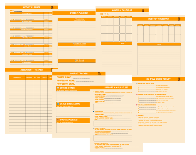 panic squirrel ADHD Planner Layout
