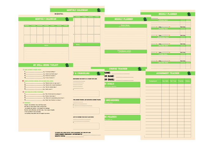 spiral gator ADHD Planner Layout